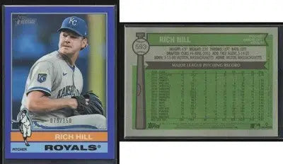 2025 Topps Heritage RICH HILL #593 Blue Refr #/150 Royals
