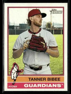 2025 Topps Heritage Tanner Bibee #549 Cleveland Guardians - Baseball Card Single