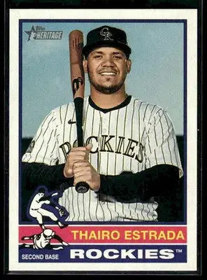 2025 Topps Heritage Thairo Estrada #504 Colorado Rockies - Baseball Card Single