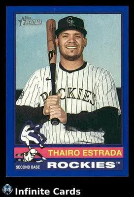 2025 Topps Heritage THAIRO ESTRADA #504 Dark Blue Border Colorado Rockies