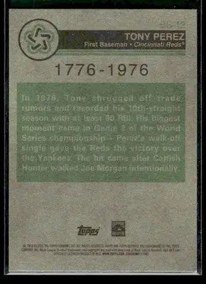 2025 Topps Heritage Tony Perez #BS-12 Bicentennial Stars Cincinnati Reds