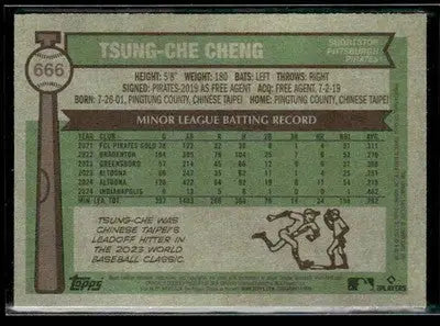 2025 Topps Heritage Tsung-Che Cheng #666 RC Pittsburgh Pirates
