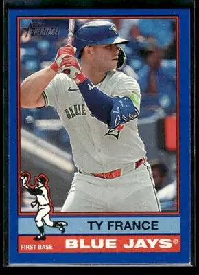 2025 Topps Heritage Ty France #644 Dark Blue Border Toronto Blue Jays - Baseball Card Single