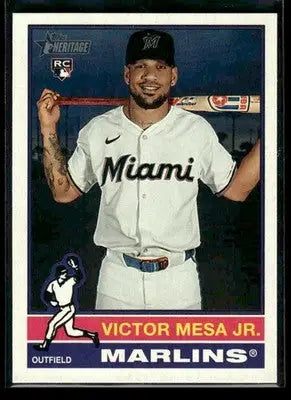 2025 Topps Heritage Victor Mesa Jr. #690 RC Miami Marlins
