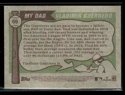 2025 Topps Heritage Vladimir Guerrero / Vladimir Guerrero Jr. FS #69