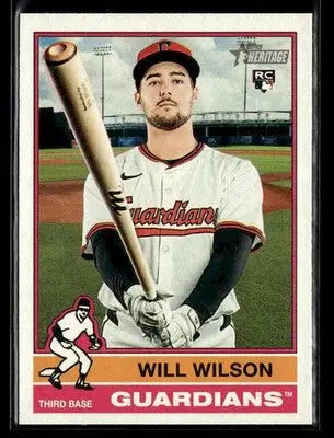 2025 Topps Heritage Will Wilson #583 RC Cleveland Guardians - Baseball Card Single