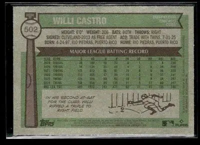 2025 Topps Heritage Willi Castro #502 Chicago Cubs