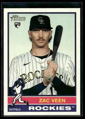 2025 Topps Heritage Zac Veen #557 RC Colorado Rockies - Baseball Card Single