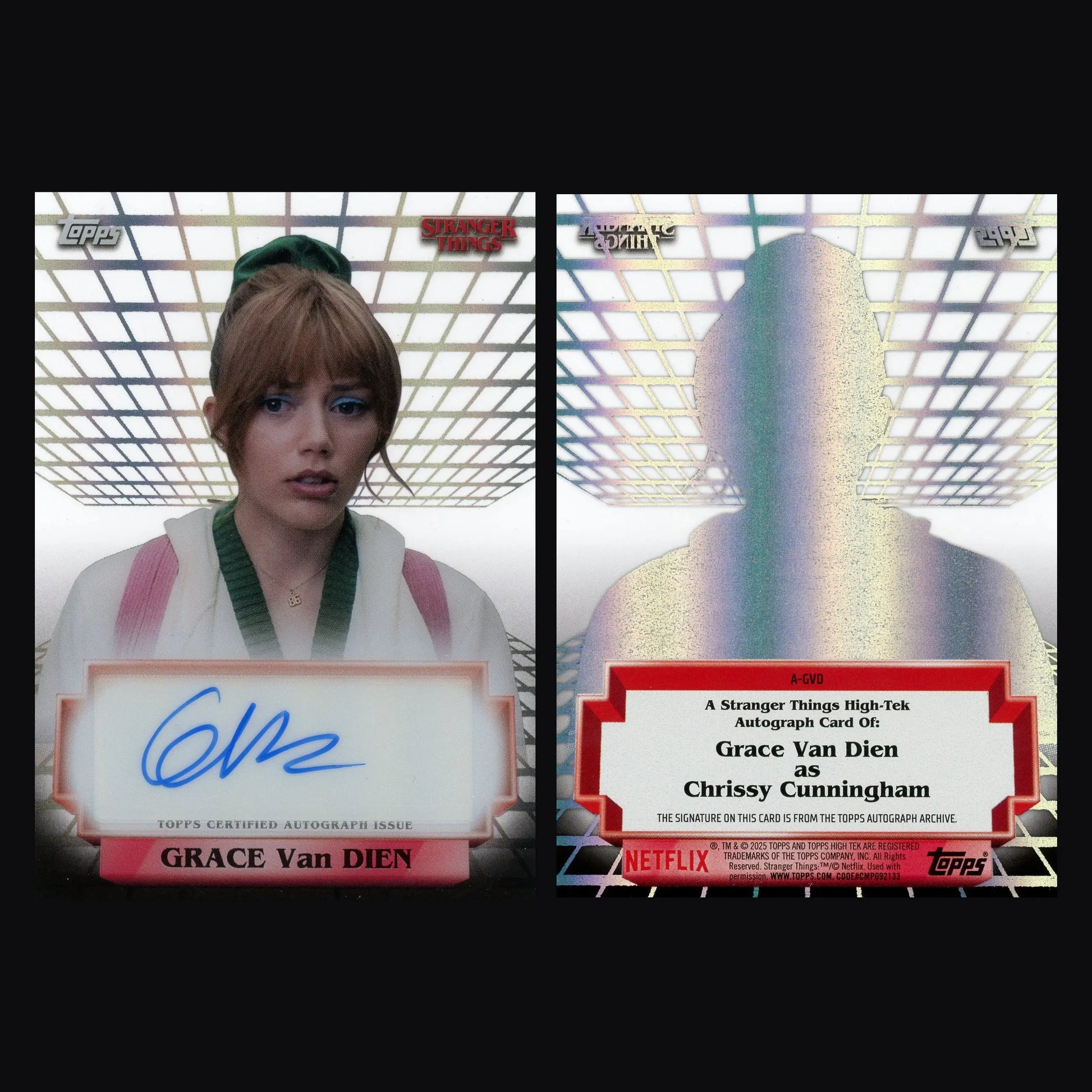 2025 Topps High Tek Stranger Things Grace Van Dien Auto #A-GVD Chrissy - Entertainment Card Single