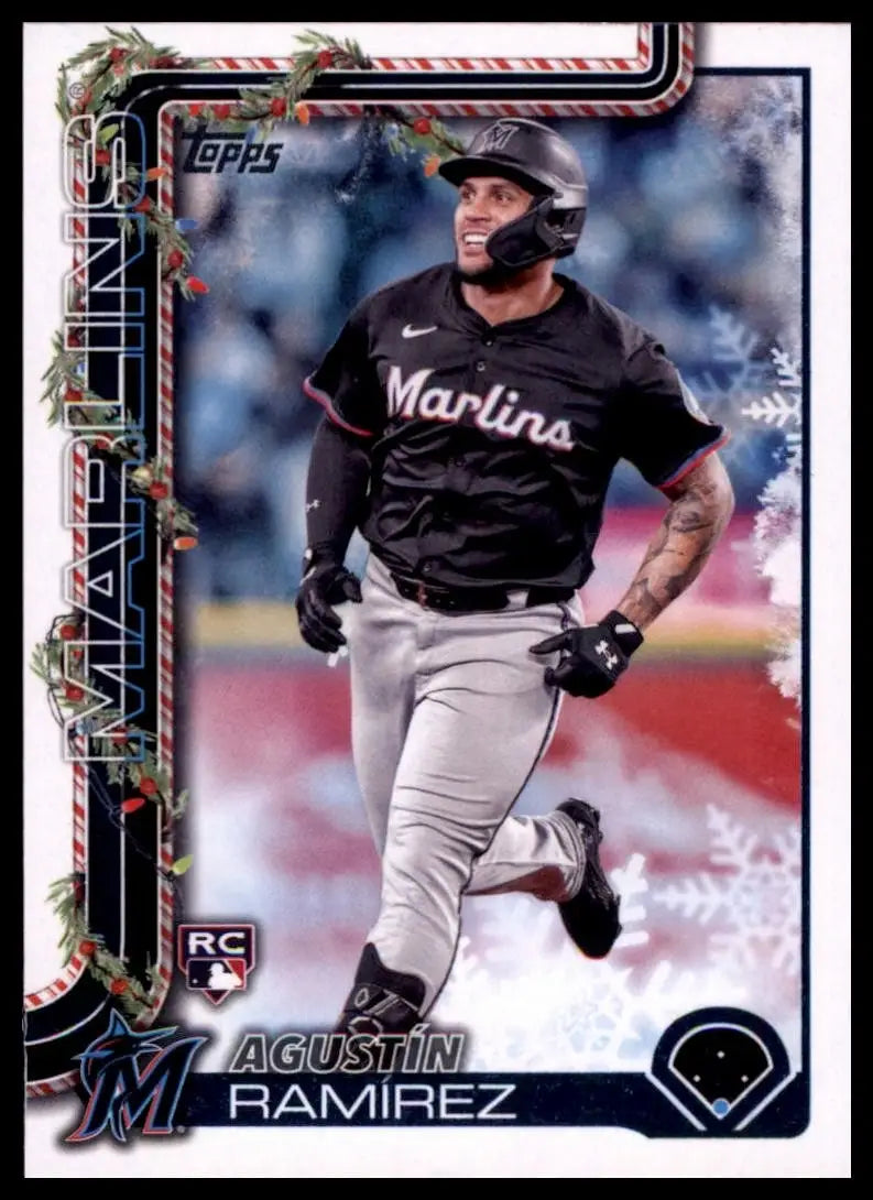 2025 Topps Holiday Agustin Ramirez Rookie #H19 Miami Marlins Baseball Card MLB - Baseball Card Single