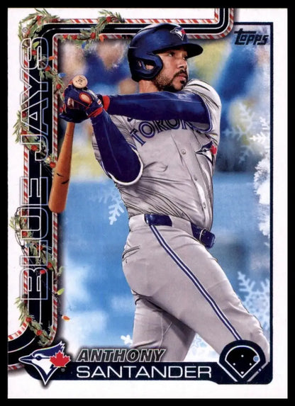 2025 Topps Holiday Anthony Santander #H14 Toronto Blue Jays Baseball Card MLB - Collectible Trading Cards