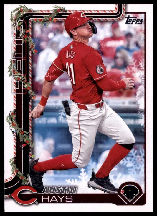 2025 Topps Holiday Austin Hays #H67 Cincinnati Reds Baseball Card MLB Sports - Baseball Card