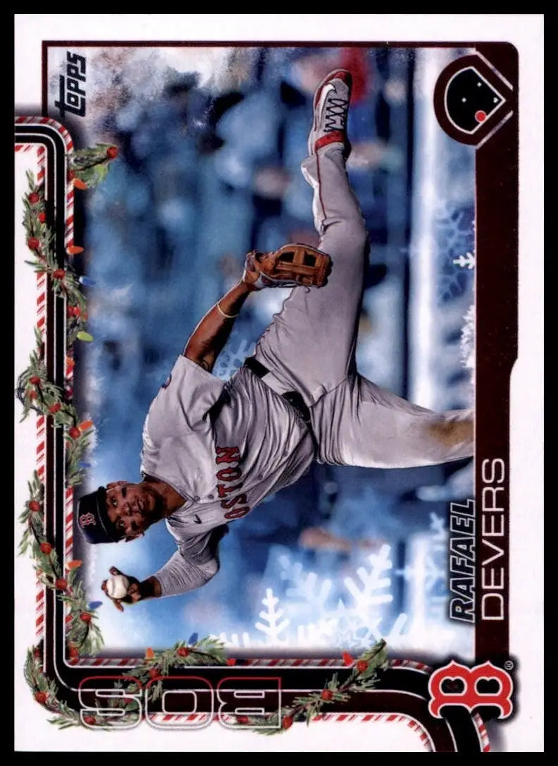 2025 Topps Holiday Back Short Print Rafael Devers #H190 Boston Red Sox Baseball - Baseball Card Single