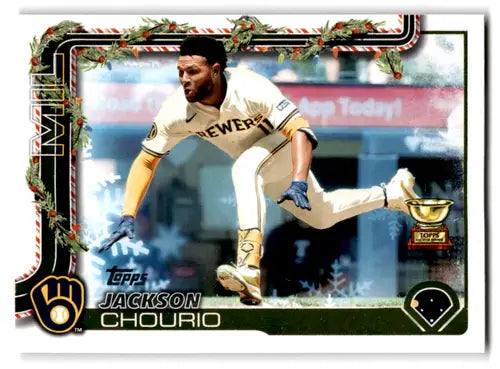 2025 Topps Holiday Backs Variation SP #H182 Jackson Chourio NM-MT Brewe ID:79957 - Baseball Card Single