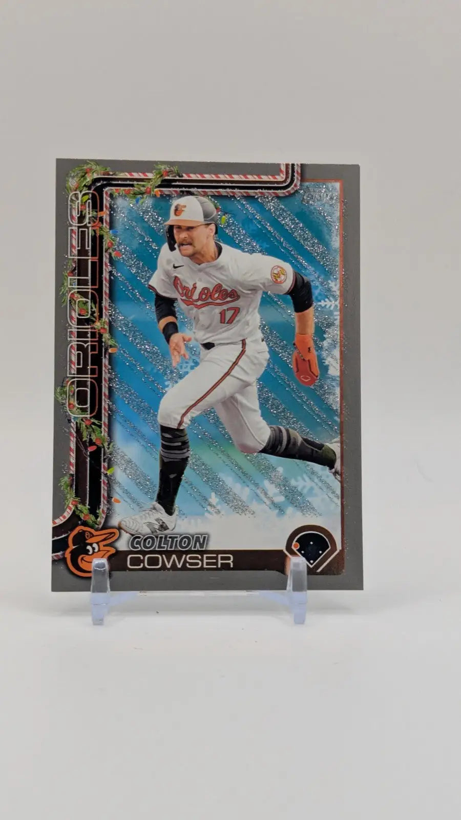 2025 Topps Holiday Baseball Colton Cowser H157 Silver Glitter - Baseball Card Single