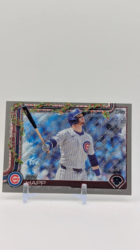 2025 Topps Holiday Baseball Ian Happ H27 Silver Glitter - Baseball Card Single