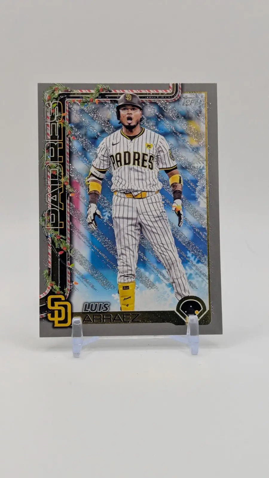2025 Topps Holiday Baseball Luis Arraez H151 Silver Glitter - Baseball Card Single