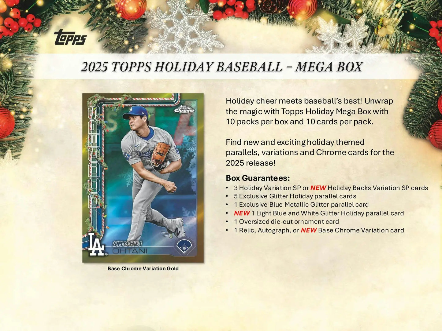 2025 Topps Holiday Baseball Mega Box | Columbia Sports Cards - Sports Card Hobby Boxes