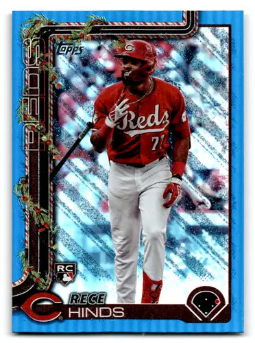 2025 Topps Holiday Blue Metallic Glitter Holiday #H168 Rece Hinds NM-MT ID:79807 - Baseball Card Single