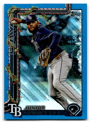 2025 Topps Holiday Blue Metallic Glitter Holiday #H3 Junior Caminero NM ID:80542 - Baseball Card Single