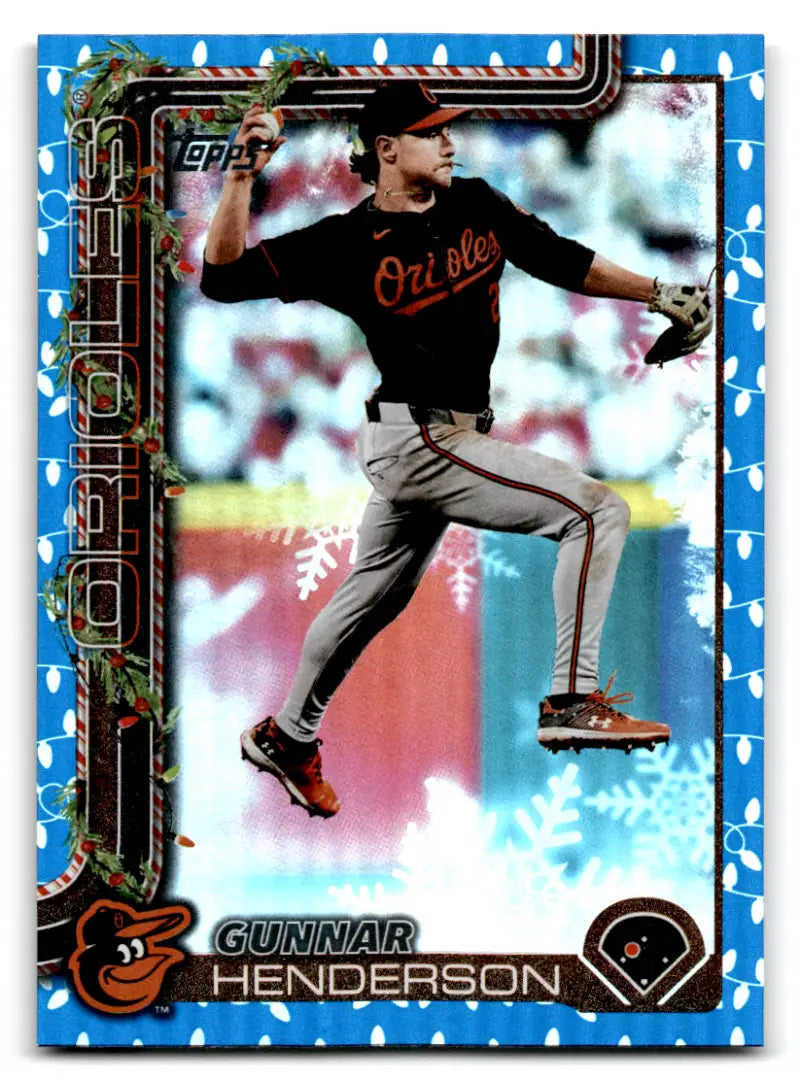 2025 Topps Holiday Blue Metallic Holiday Lights #H18 Gunnar Henderson N ID:80549 - Baseball Card Single