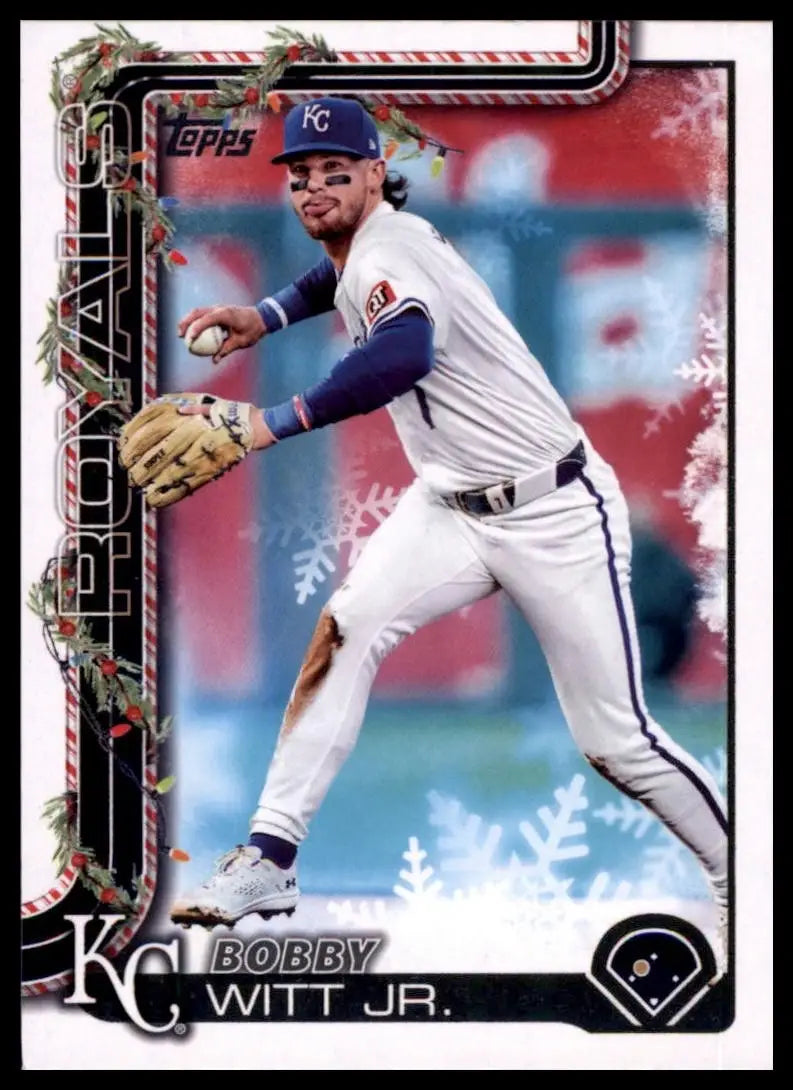 2025 Topps Holiday Bobby Witt Jr #H100 Kansas City Royals Baseball Card MLB - Baseball Card Single
