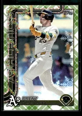 2025 Topps Holiday Brent Rooker #H147 Green Holiday Plaid Athletics