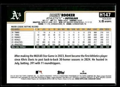 2025 Topps Holiday Brent Rooker #H147 Green Holiday Plaid Athletics