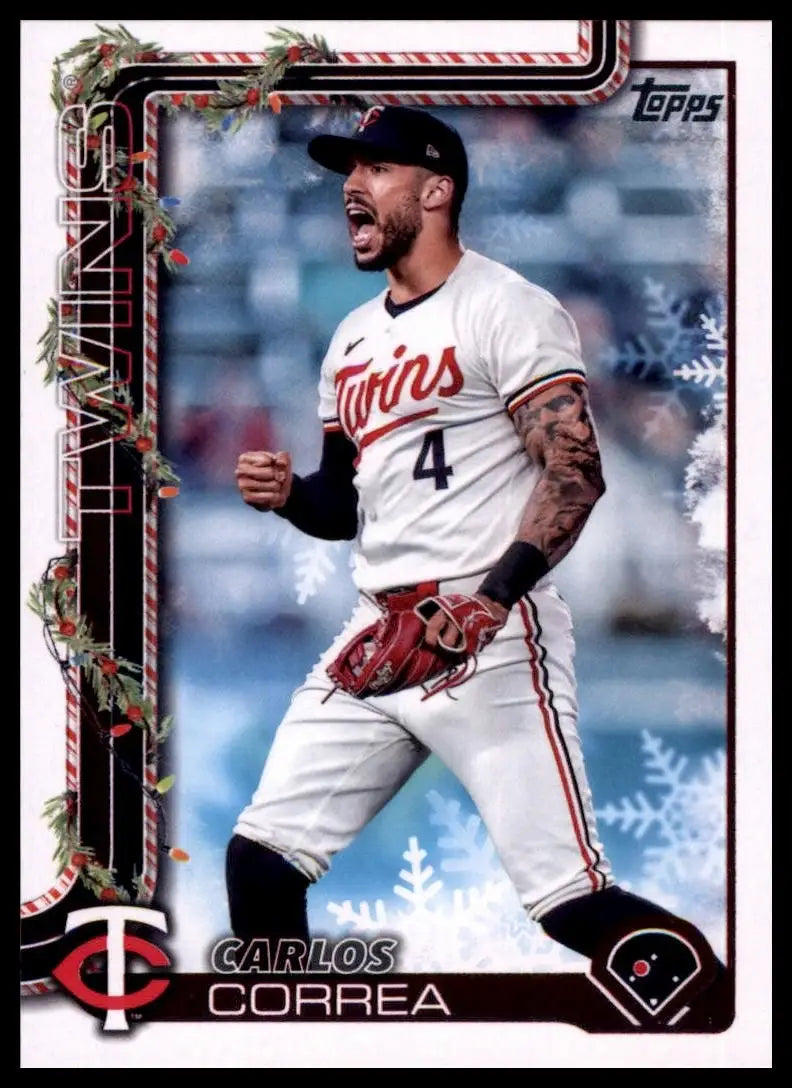 2025 Topps Holiday Carlos Correa #H175 Minnesota Twins Baseball Card MLB Sports - Baseball Card Single