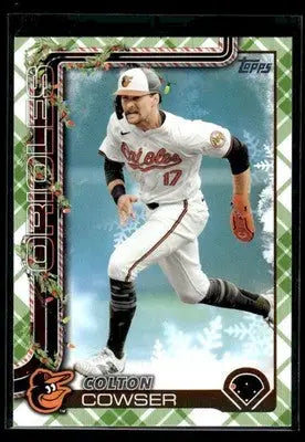 2025 Topps Holiday Colton Cowser #H157 Green Holiday Plaid Baltimore Orioles
