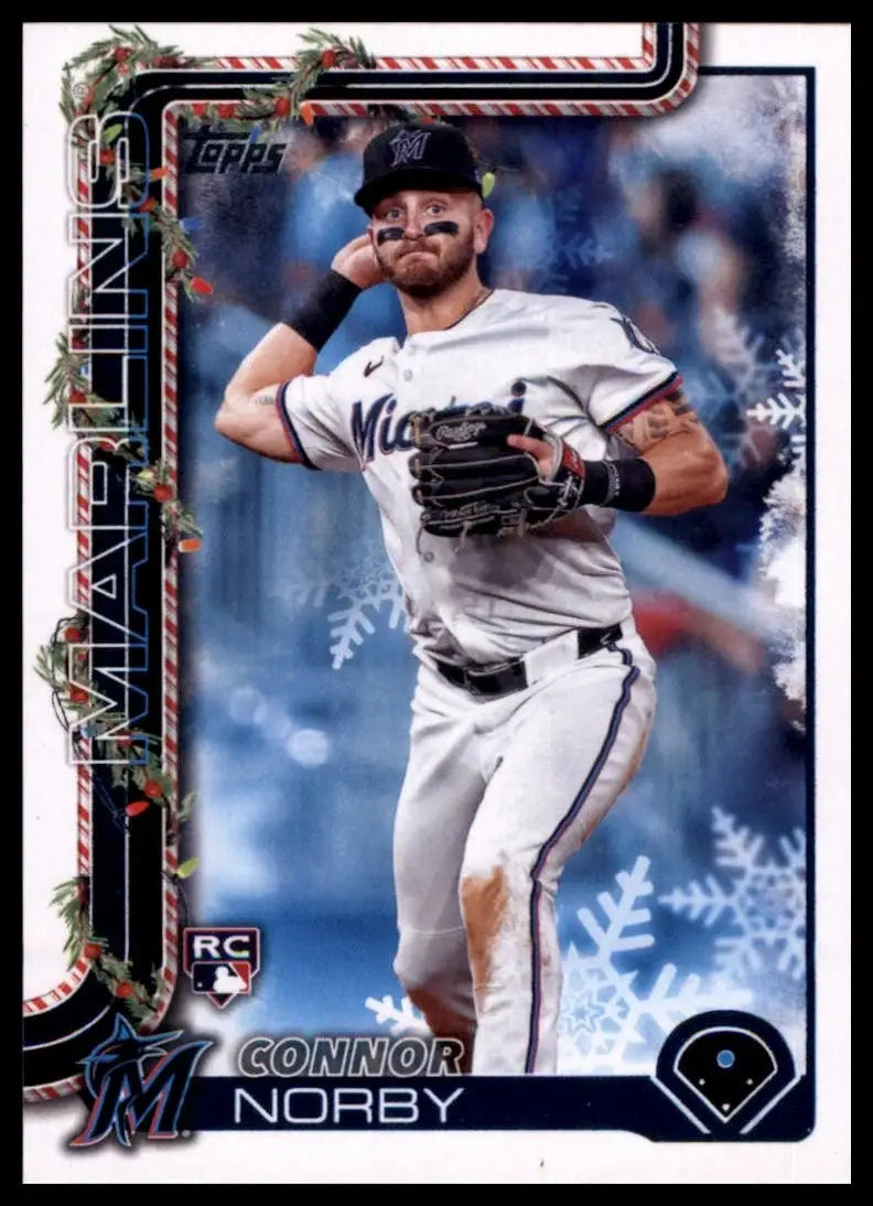 2025 Topps Holiday Connor Norby Rookie #H72 Miami Marlins Baseball Card MLB - Baseball Card