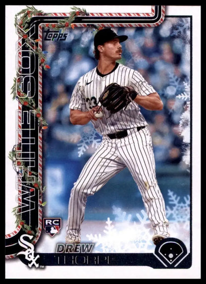 2025 Topps Holiday Drew Thorpe Rookie #H6 Chicago White Sox Baseball MLB Card