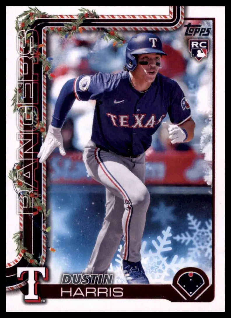 2025 Topps Holiday Dustin Harris Rookie #H166 Texas Rangers Baseball Card MLB - Baseball Card