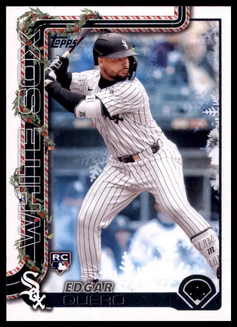 2025 Topps Holiday Edgar Quero Rookie #H37 Chicago White Sox Baseball Card MLB - Baseball Card Single
