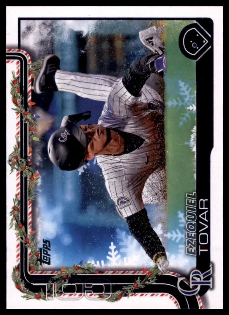2025 Topps Holiday Ezequiel Tovar #H145 Colorado Rockies Baseball Card MLB - Baseball Card Single