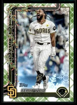2025 Topps Holiday Fernando Tatis Jr. #H170 Green Holiday Plaid San Diego Padres