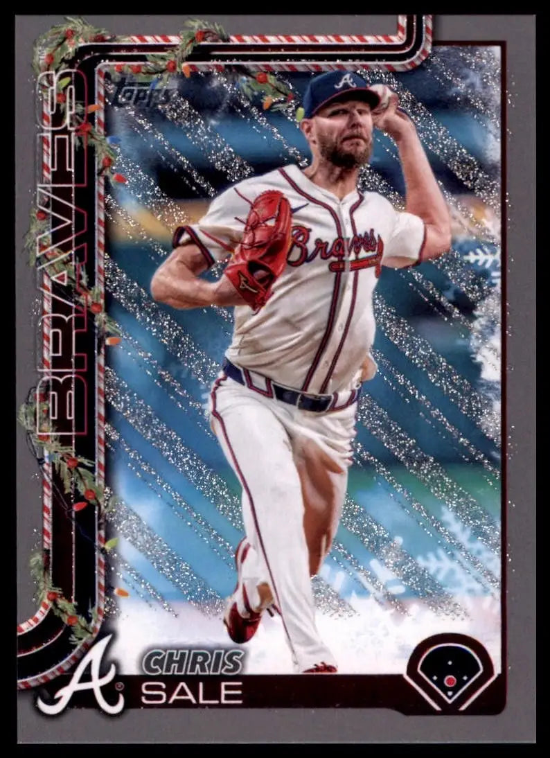 2025 Topps Holiday Glitter Chris Sale #H98 Atlanta Braves Baseball Card MLB - Baseball Card Single