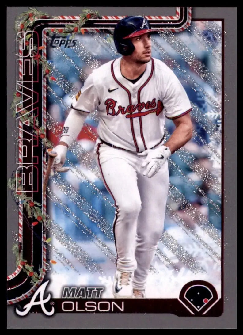 2025 Topps Holiday Glitter Matt Olson #H15 Atlanta Braves Baseball Card MLB - Baseball Card Single