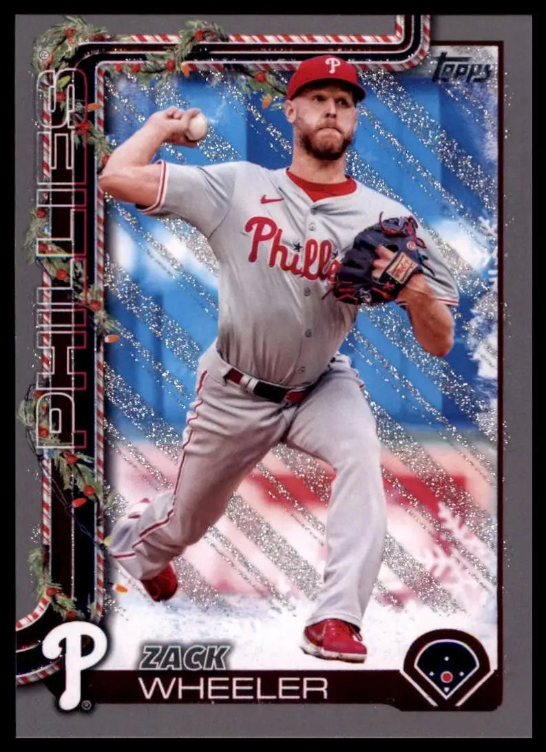 2025 Topps Holiday Glitter Zack Wheeler #H179 Philadephia Phillies Baseball Card - Baseball Card Single