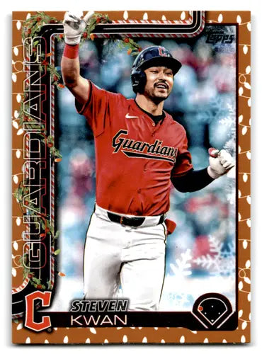 2025 Topps Holiday Gold Holiday Lights #H143 Steven Kwan NM-MT Guardian ID:80537 - Baseball Card Single