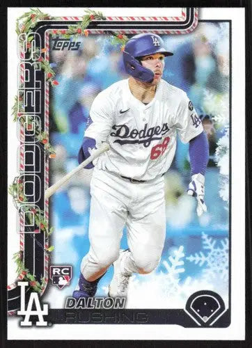 2025 Topps Holiday #H105 Dalton Rushing NM-MT RC Rookie Dodgers ID:80577 - Baseball Card Single