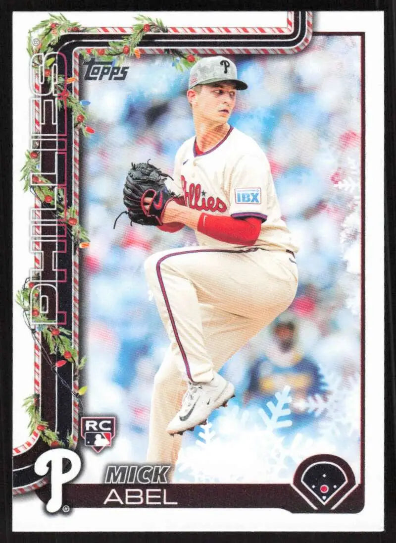 2025 Topps Holiday #H111 Mick Abel NM-MT RC Rookie Philadelphia Phillies Baseball Card - Baseball Card Single