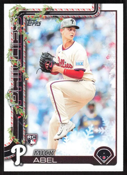 2025 Topps Holiday #H111 Mick Abel NM-MT RC Rookie Philadelphia Phillies Baseball Card - Baseball Card Single