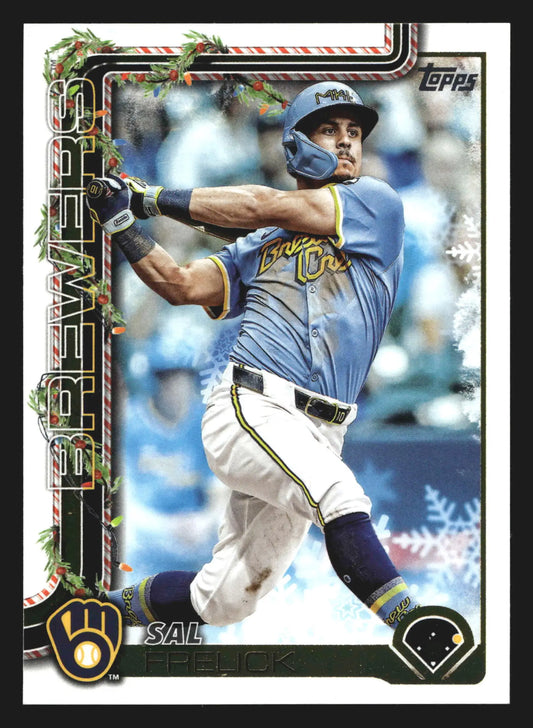 2025 Topps Holiday #H112 Sal Frelick Milwaukee Brewers - Baseball Card Single