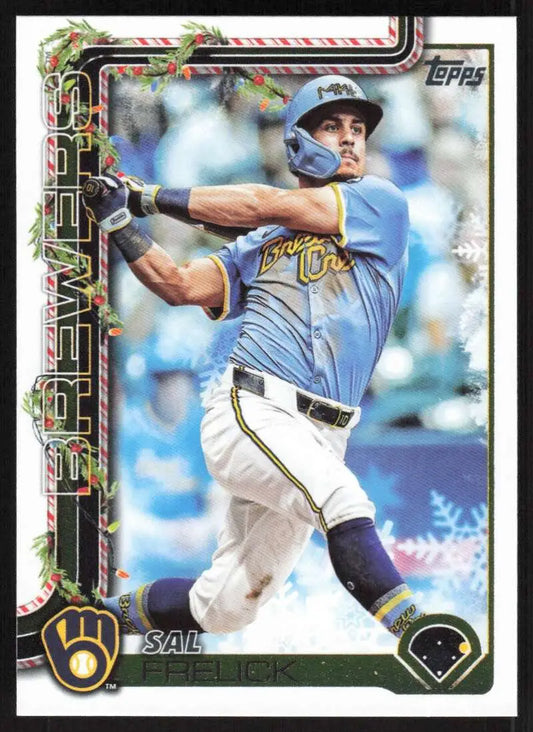 2025 Topps Holiday #H112 Sal Frelick NM-MT Milwaukee Brewers Baseball Card - Baseball Card Single