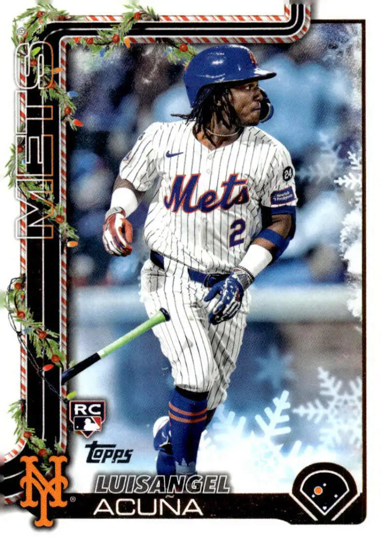 2025 Topps Holiday #H113 Luisangel Acuna NM-MT RC Rookie New York Mets Baseball Card - Baseball Card Single