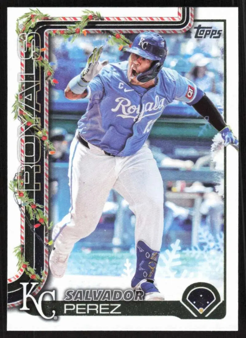 2025 Topps Holiday #H116 Salvador Perez NM-MT Kansas City Royals Baseball Card - Baseball Card Single