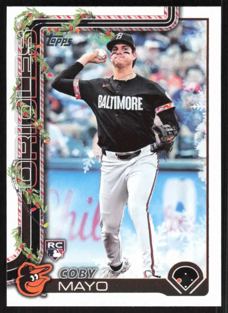 2025 Topps Holiday #H118 Coby Mayo NM-MT RC Rookie Baltimore Orioles Baseball Card - Baseball Card Single