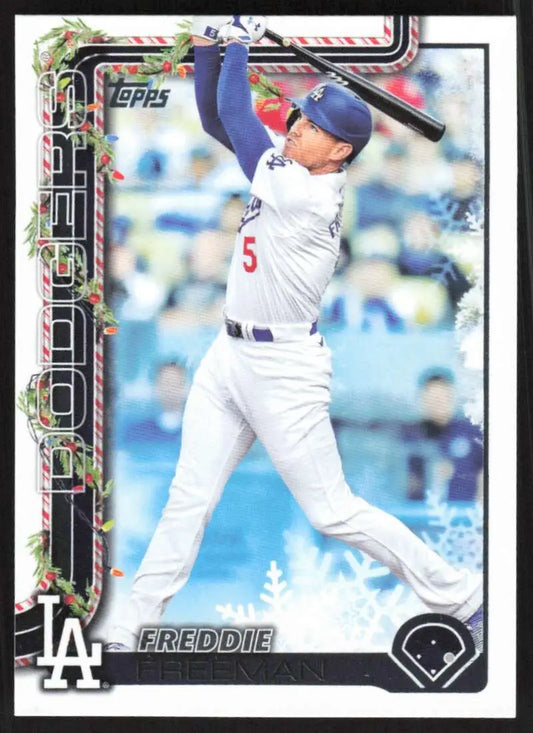 2025 Topps Holiday #H12 Freddie Freeman NM-MT Los Angeles Dodgers Baseball Card - Baseball Card Single