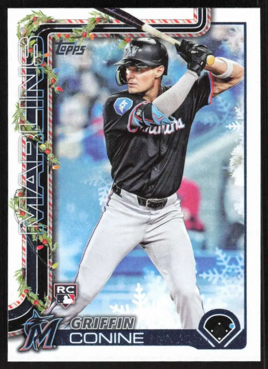 2025 Topps Holiday #H124 Griffin Conine NM-MT RC Rookie Miami Marlins Baseball Card - Baseball Card Single